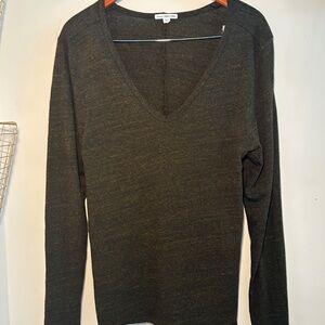 James Perse Size 4, brown/yellow, long sleeve shirt